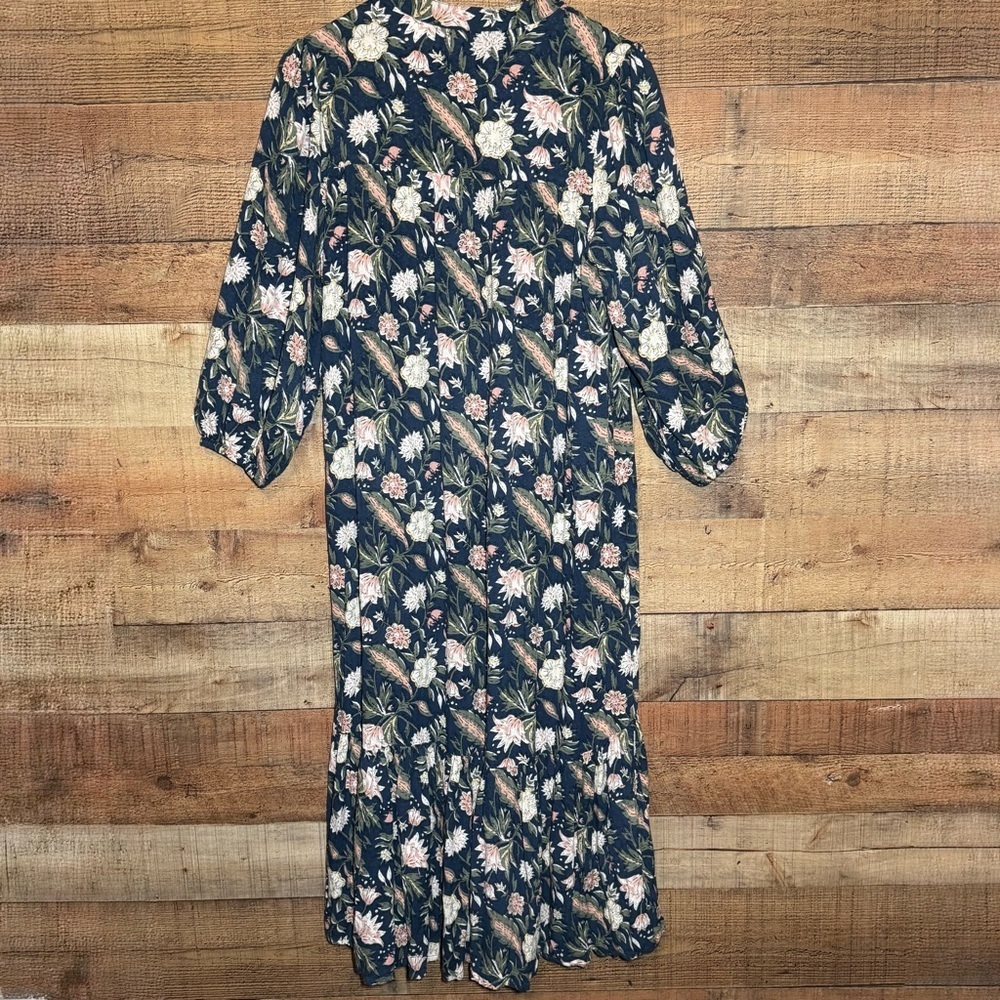 Anthropologie dRA Los Angeles Floral Boho Midi Dress Medium Cottagecore Prairie - Picture 3 of 10